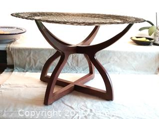 MaxSold Auction: Moroccan brass tray with stand - Toronto (Ontario, Canada) SELLER MANAGED Downsizing Online Auction - Floyd Avenue