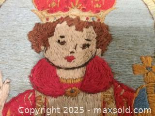 MaxSold Auction: Vintage hand stitched textile: Salvator Mundi (Christ as the Saviour)   - Toronto (Ontario, Canada) SELLER MANAGED Downsizing Online Auction - Floyd Avenue