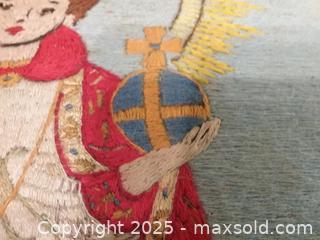 MaxSold Auction: Vintage hand stitched textile: Salvator Mundi (Christ as the Saviour)   - Toronto (Ontario, Canada) SELLER MANAGED Downsizing Online Auction - Floyd Avenue