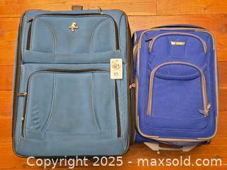 MaxSold Auction: Lot of (2) Blue Rolling Suitcases – Large & Carry-On - San Francisco (California, USA) PARTNER MANAGED Estate Sale Online Auction - 10th Street (CONDO)