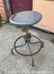 MaxSold Auction: Adjustable Industrial Metal Stool, Laboratory Stool, Gray-Blue Painted Steel - Toronto (Ontario, Canada) SELLER MANAGED Downsizing Online Auction - Shaw Street