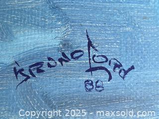 MaxSold Auction: Bruno Lord, Oil painting, Impressionist Seascape: Boats in Harbour, Canadian Artist - Toronto (Ontario, Canada) SELLER MANAGED Downsizing Online Auction - Shaw Street