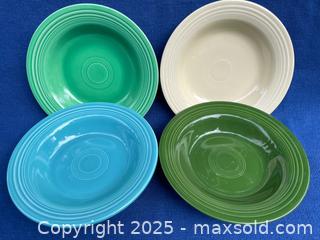 MaxSold Auction: Vintage 1940&#39;s Fiesta Ware Rimmed Soup/Pasta Bowls — Set of 8, including Forest green and Rose, Art Deco/Early mid-century - Toronto (Ontario, Canada) SELLER MANAGED Downsizing Online Auction - Shaw Street