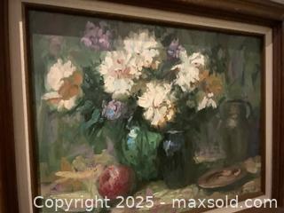 MaxSold Auction: Original Noel Espinoza oil on canvas painting - still life - excellent condition  - Toronto (Ontario, Canada) SELLER MANAGED Downsizing Online Auction - Thome Crescent
