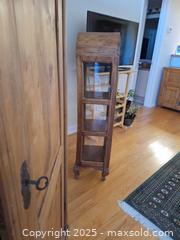 MaxSold Auction: Tall Narrow Glass-Front Display/Curio Cabinet, Rustic Wood C - Ottawa (Ontario, Canada) SELLER MANAGED Downsizing Online Auction -  Chimney Corner Terrace