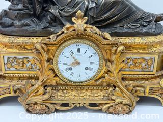 MaxSold Auction: Antique French Gilt Bronze Figural Mantle Clock  - Toronto (Ontario, Canada) PARTNER MANAGED Estate Sale Online Auction - Esander Drive (STORAGE)