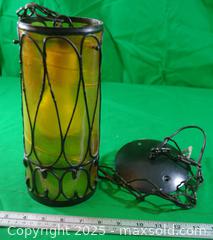 MaxSold Auction: MCM Plastic Crackled Amber Hanging Light Fixture - Ottawa (Ontario, Canada) SELLER MANAGED Estate Sale Online Auction - Palsen Street