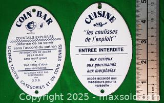 MaxSold Auction: Vintage Humorous French Enamel signs - Ottawa (Ontario, Canada) SELLER MANAGED Estate Sale Online Auction - Palsen Street