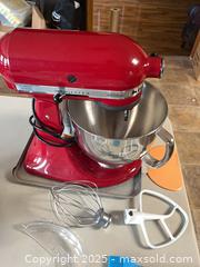 MaxSold Auction: KitchenAid Stand Mixer with Stainless & Glass Bowls + Accessories, Red - Bentley (Alberta, Canada) SELLER MANAGED Downsizing Online Auction - Township Road 400