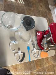 MaxSold Auction: KitchenAid Stand Mixer with Stainless & Glass Bowls + Accessories, Red - Bentley (Alberta, Canada) SELLER MANAGED Downsizing Online Auction - Township Road 400