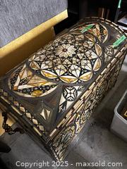 MaxSold Auction: Hand-Inlaid Wooden Storage Chest - Toronto (Ontario, Canada) SELLER MANAGED Estate Sale Online Auction - Victoria Park Avenue (STORAGE)