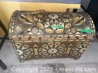 MaxSold Auction: Hand-Inlaid Wooden Storage Chest - Toronto (Ontario, Canada) SELLER MANAGED Estate Sale Online Auction - Victoria Park Avenue (STORAGE)