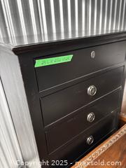 MaxSold Auction: Tall Highboy Dresser, Black Painted Wood, 6-Drawer - Toronto (Ontario, Canada) SELLER MANAGED Estate Sale Online Auction - Victoria Park Avenue (STORAGE)