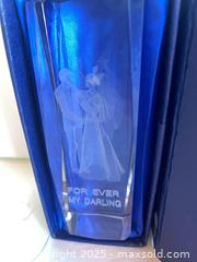 MaxSold Auction: 3D Laser-Etched Crystal Keepsake with Bride &#38; Groom, 2x2x6 in - White Rock (British Columbia, Canada) SELLER MANAGED Downsizing Online Auction - Prospect Avenue