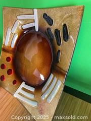 MaxSold Auction: 4 x Fused Art Glass Square Bowl, Amber/Gold with Accents, 12 in square  - White Rock (British Columbia, Canada) SELLER MANAGED Downsizing Online Auction - Prospect Avenue