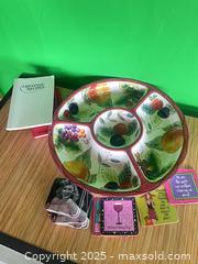 MaxSold Auction: Ambrosia Divided Serving Platter with Coasters, Vintage Books  - White Rock (British Columbia, Canada) SELLER MANAGED Downsizing Online Auction - Prospect Avenue
