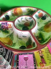 MaxSold Auction: Ambrosia Divided Serving Platter with Coasters, Vintage Books  - White Rock (British Columbia, Canada) SELLER MANAGED Downsizing Online Auction - Prospect Avenue