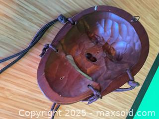 MaxSold Auction: Hand-Carved Wooden Face Mask, Reddish-Brown, Hanger &#38; Ties - White Rock (British Columbia, Canada) SELLER MANAGED Downsizing Online Auction - Prospect Avenue