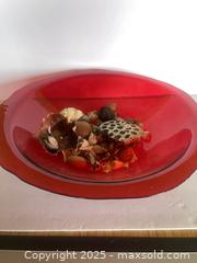 MaxSold Auction: Large red glass decorative bowl - White Rock (British Columbia, Canada) SELLER MANAGED Downsizing Online Auction - Prospect Avenue