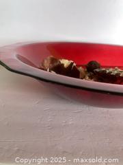 MaxSold Auction: Large red glass decorative bowl - White Rock (British Columbia, Canada) SELLER MANAGED Downsizing Online Auction - Prospect Avenue