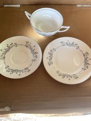 MaxSold Auction: Minton Fine China Vintage Set, Gray Vine with Platinum Banding - White Rock (British Columbia, Canada) SELLER MANAGED Downsizing Online Auction - Prospect Avenue