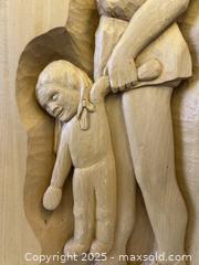 MaxSold Auction: Vintage Carved Wood Artist Signed Jacques Rouatal II Girl With Strange Doll Wall Sculpture 26" Tall - Toronto (Ontario, Canada) PARTNER MANAGED Reseller Online Auction - Railside Road