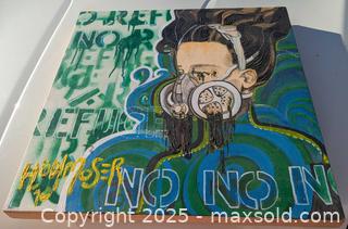 MaxSold Auction: Wild Abstract Humanoid Oil Painting On Wood 24" - Toronto (Ontario, Canada) PARTNER MANAGED Reseller Online Auction - Railside Road