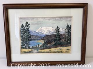 MaxSold Auction: Wood Framed Scenic Mountain Lake Watercolour Painting Artist Signed RJ Smith 22" - Toronto (Ontario, Canada) PARTNER MANAGED Reseller Online Auction - Railside Road