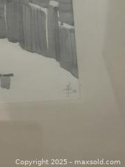 MaxSold Auction: Signed 1996 Winter Village Watercolor Painting, Framed – 17.5&#34; x 14.5&#34; - Los Angeles (California, USA) PARTNER MANAGED Downsizing Online Auction - South Occidental Boulevard(CONDO)