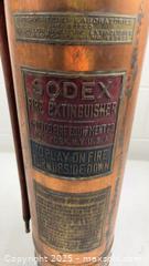 MaxSold Auction: Antique ‘Sodex’ Copper Fire Extinguisher  - Dundee Township (Illinois, USA) PARTNER MANAGED Commercial Liquidation Online Auction - Airport Road