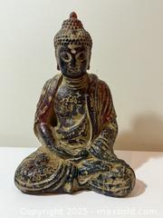 MaxSold Auction: Antique-Style Seated Buddha Statue with Aged Lacquer Finish - New Westminster (British Columbia, Canada) SELLER MANAGED Reseller Online Auction - Columbia Street