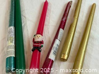 MaxSold Auction: Assorted Decorative Taper Candles – Christmas &#38; Metallic Collection (Lot of 6) - New Westminster (British Columbia, Canada) SELLER MANAGED Reseller Online Auction - Columbia Street