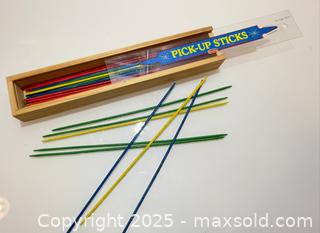 MaxSold Auction: Classic Pick-Up Sticks Game in Wooden Storage Box - New Westminster (British Columbia, Canada) SELLER MANAGED Reseller Online Auction - Columbia Street