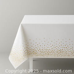 MaxSold Auction: Gold Polka Dot Tablecloths – Set of 2, Elegant and Durable - New Westminster (British Columbia, Canada) SELLER MANAGED Reseller Online Auction - Columbia Street