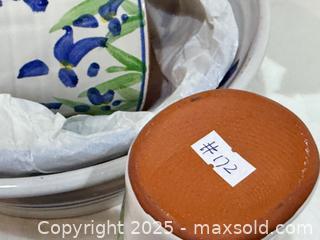 MaxSold Auction: Hand-Painted Blue Iris Pottery Dining &#38; Servingware Lot (7 Pieces) - New Westminster (British Columbia, Canada) SELLER MANAGED Reseller Online Auction - Columbia Street