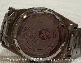 MaxSold Auction: Men’s “New Swiss Army” Quartz Wristwatch with Stainless Steel Band - New Westminster (British Columbia, Canada) SELLER MANAGED Reseller Online Auction - Columbia Street