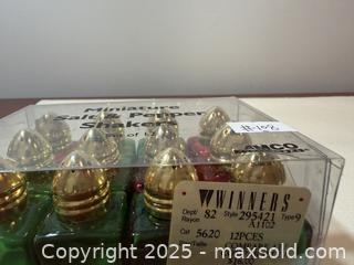 MaxSold Auction: New in Box Miniature salt &#38; pepper shakers set of 12 - New Westminster (British Columbia, Canada) SELLER MANAGED Reseller Online Auction - Columbia Street