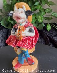 MaxSold Auction: Russ Berrie “Home on the Range” Cow Figurine – Western Musical Cow with Tambourine - New Westminster (British Columbia, Canada) SELLER MANAGED Reseller Online Auction - Columbia Street
