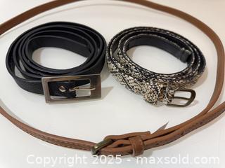 MaxSold Auction: Set of 3 Women’s Fashion Belts – Black, Woven Beige, and Brown Leather Look (Size 24W) - New Westminster (British Columbia, Canada) SELLER MANAGED Reseller Online Auction - Columbia Street