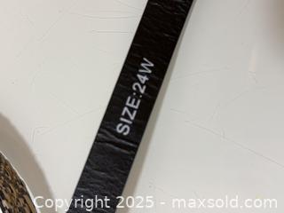 MaxSold Auction: Set of 3 Women’s Fashion Belts – Black, Woven Beige, and Brown Leather Look (Size 24W) - New Westminster (British Columbia, Canada) SELLER MANAGED Reseller Online Auction - Columbia Street