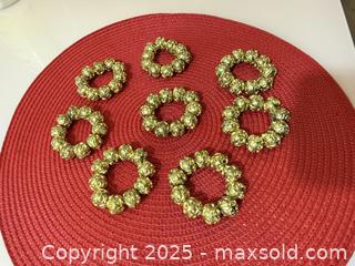 MaxSold Auction: Set of 8 Decorative Gold Beaded Napkin Rings (Rings only) - New Westminster (British Columbia, Canada) SELLER MANAGED Reseller Online Auction - Columbia Street