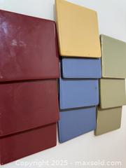 MaxSold Auction: Set of 9 Colorful Ceramic Tile Coasters – Red, Blue, Yellow, and Green - New Westminster (British Columbia, Canada) SELLER MANAGED Reseller Online Auction - Columbia Street