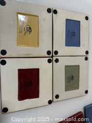 MaxSold Auction: Set of 9 Colorful Ceramic Tile Coasters – Red, Blue, Yellow, and Green - New Westminster (British Columbia, Canada) SELLER MANAGED Reseller Online Auction - Columbia Street