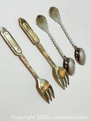MaxSold Auction: Set of Vintage Souvenir Forks and Spoons – British Columbia &#38; Floral Enamel Designs (4 Pieces) - New Westminster (British Columbia, Canada) SELLER MANAGED Reseller Online Auction - Columbia Street