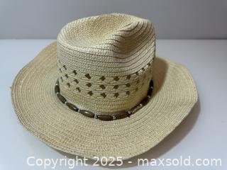 MaxSold Auction: Straw Cowboy Hat with Beaded Band - New Westminster (British Columbia, Canada) SELLER MANAGED Reseller Online Auction - Columbia Street