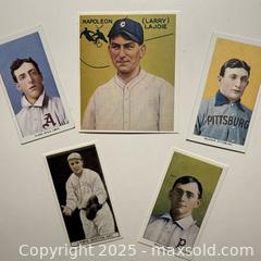 MaxSold Auction: Vintage Baseball Reprint Cards – Honus Wagner, Larry Lajoie, Eddie Plank &#38; Others (5 pcs) - New Westminster (British Columbia, Canada) SELLER MANAGED Reseller Online Auction - Columbia Street