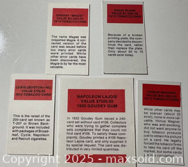 MaxSold Auction: Vintage Baseball Reprint Cards – Honus Wagner, Larry Lajoie, Eddie Plank &#38; Others (5 pcs) - New Westminster (British Columbia, Canada) SELLER MANAGED Reseller Online Auction - Columbia Street