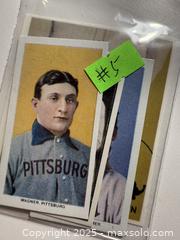 MaxSold Auction: Vintage Baseball Reprint Cards – Honus Wagner, Larry Lajoie, Eddie Plank &#38; Others (5 pcs) - New Westminster (British Columbia, Canada) SELLER MANAGED Reseller Online Auction - Columbia Street
