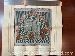 MaxSold Auction: Vintage Egyptian Textile Calendar Art Print – “Fishing” (Tomb of Nakht, Thebes) – Misr Beida Dyers S.A.E. - New Westminster (British Columbia, Canada) SELLER MANAGED Reseller Online Auction - Columbia Street