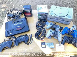 MaxSold Auction: 2 PlayStations &#38; Sega Genesis with Games &#38; Controllers - Castaic (California, USA) PARTNER MANAGED Estate Sale Online Auction - Hasley Canyon Road